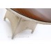 Стол плетеный из полиротанга Марокко круглый тонированное стекло 6 мм - Restor®