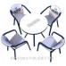 Стол плетеный из полиротанга Блюз круглый 900 прозрачное стекло - Restor®