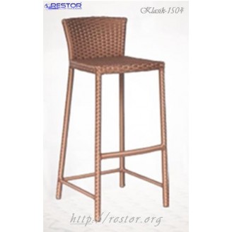 Плетёный стул барный Klasik-1504, Техноротанг (Искусственный ротанг), Всесезонная мебель, для летней площадки, террассы....